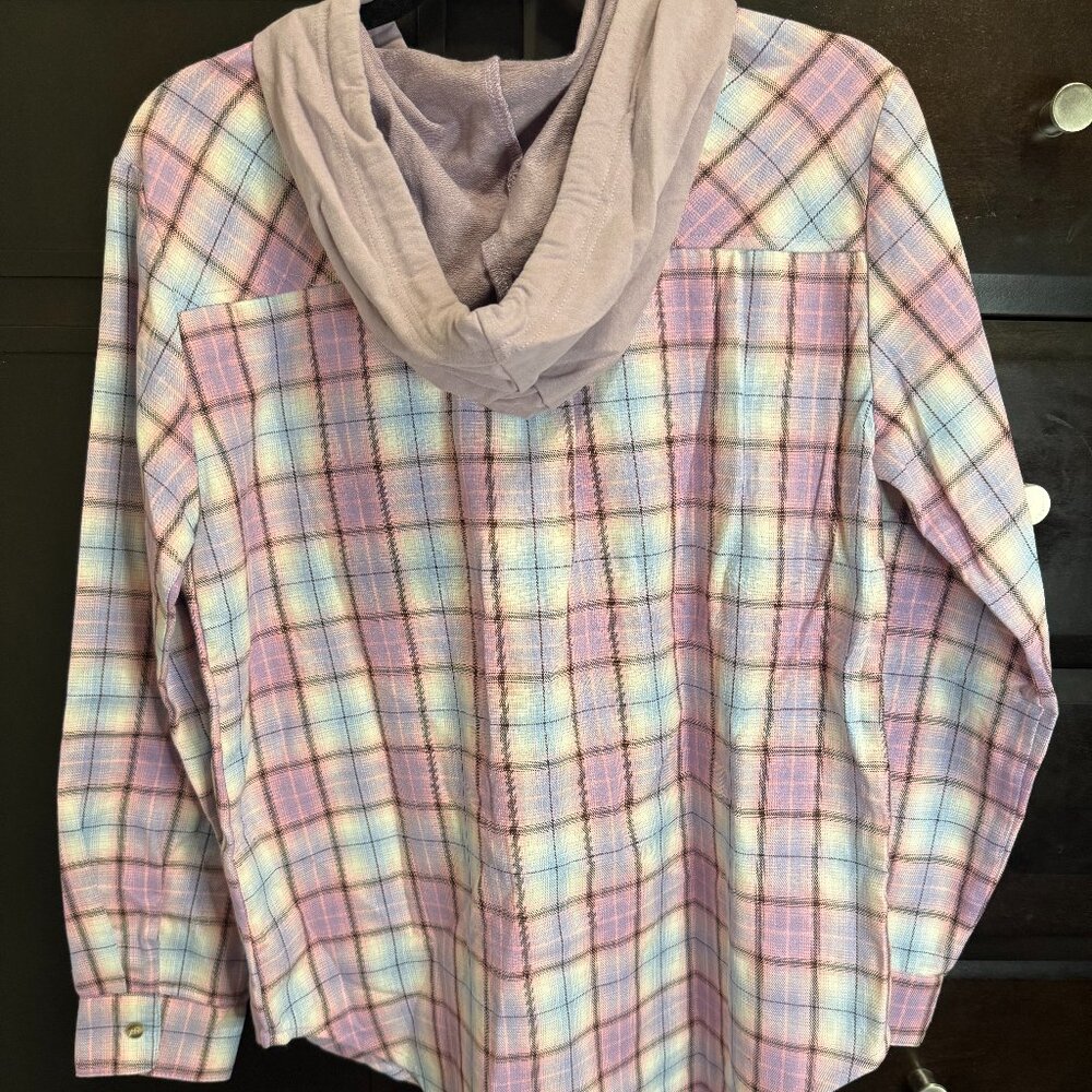 Hem & Thread Purple Plaid Button-Up - Picture 3 of 4